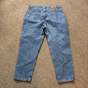 Vintage Made In USA Levi's 545 Loose Fit Denim Jeans (42x30) Blue - Black Wing